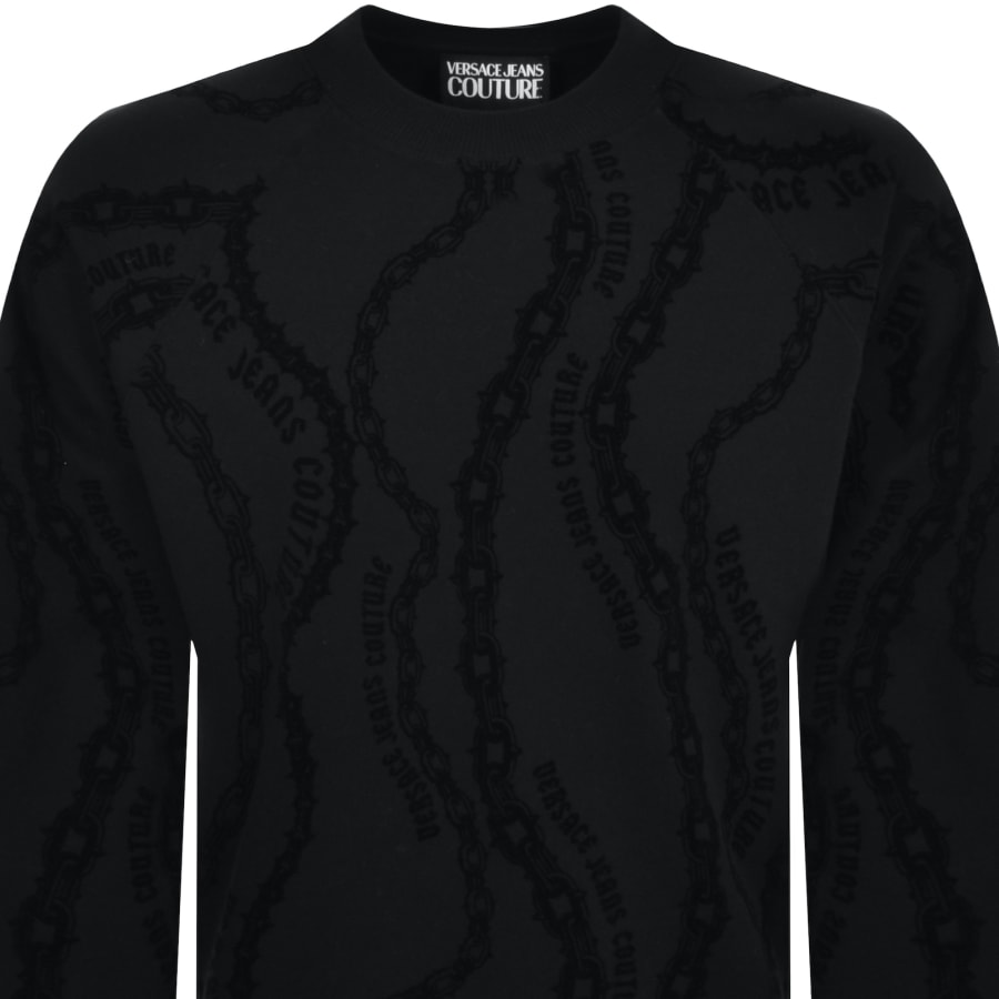 Versace jeans crew neck logo sweatshirt black hot sale